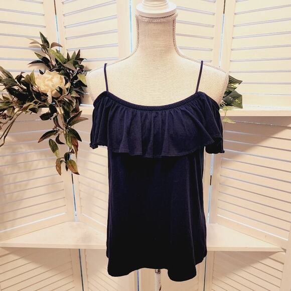 LILLY PULITZER NAVY RAFFLE LIGHT WEIGHT BLOUSE SIZE SMALL - Picture 2 of 7